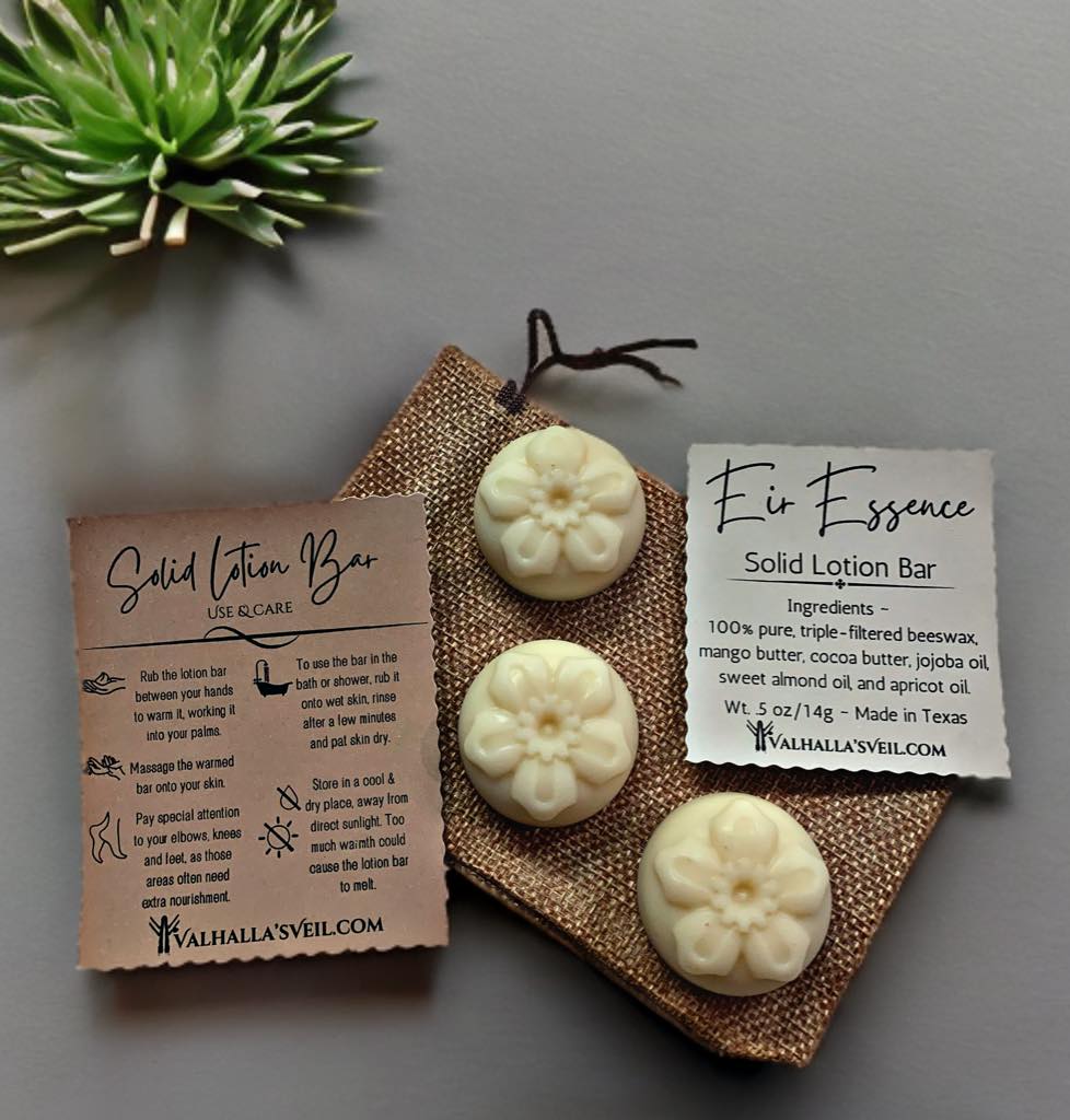 Eir Essence ~ Artisan Solid Lotion Bar ~ Fragrance Free ~ NOT AVAILABLE FOR SHIPPING