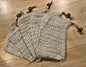 Natural plant-based ~ Sisal soap saver bag with drawstring and wood bead